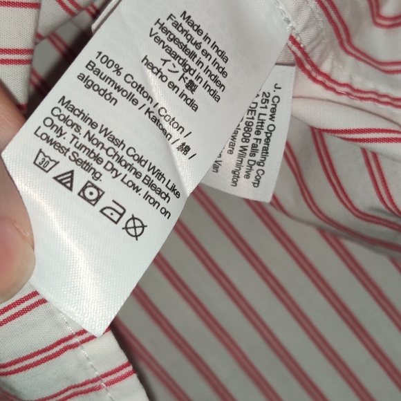 J. Crew Red and White Striped Shirt - Picture 6 of 8